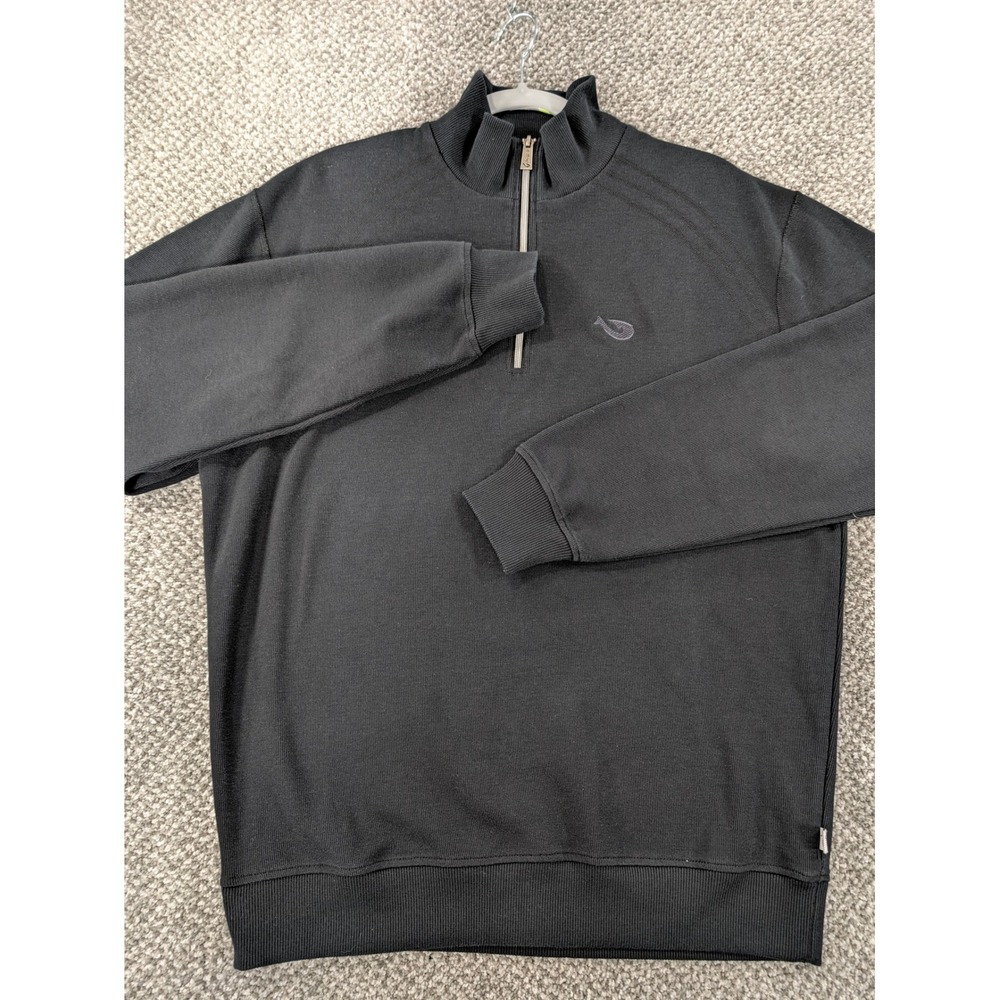 Mojo Sportswear Company Mens Large Black Quarter Zip Pullover Sweatshirt Logo